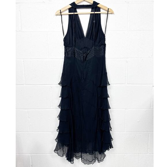 Vintage Max Azria Y2K Silk Fairy Grunge Midi Dress Womens 4 Whimsy Goth Vamp - Picture 2 of 16